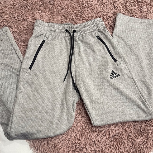 adidas Pants - Adidas Women Wide Leg Sweatpants Gray CLIMAWARM